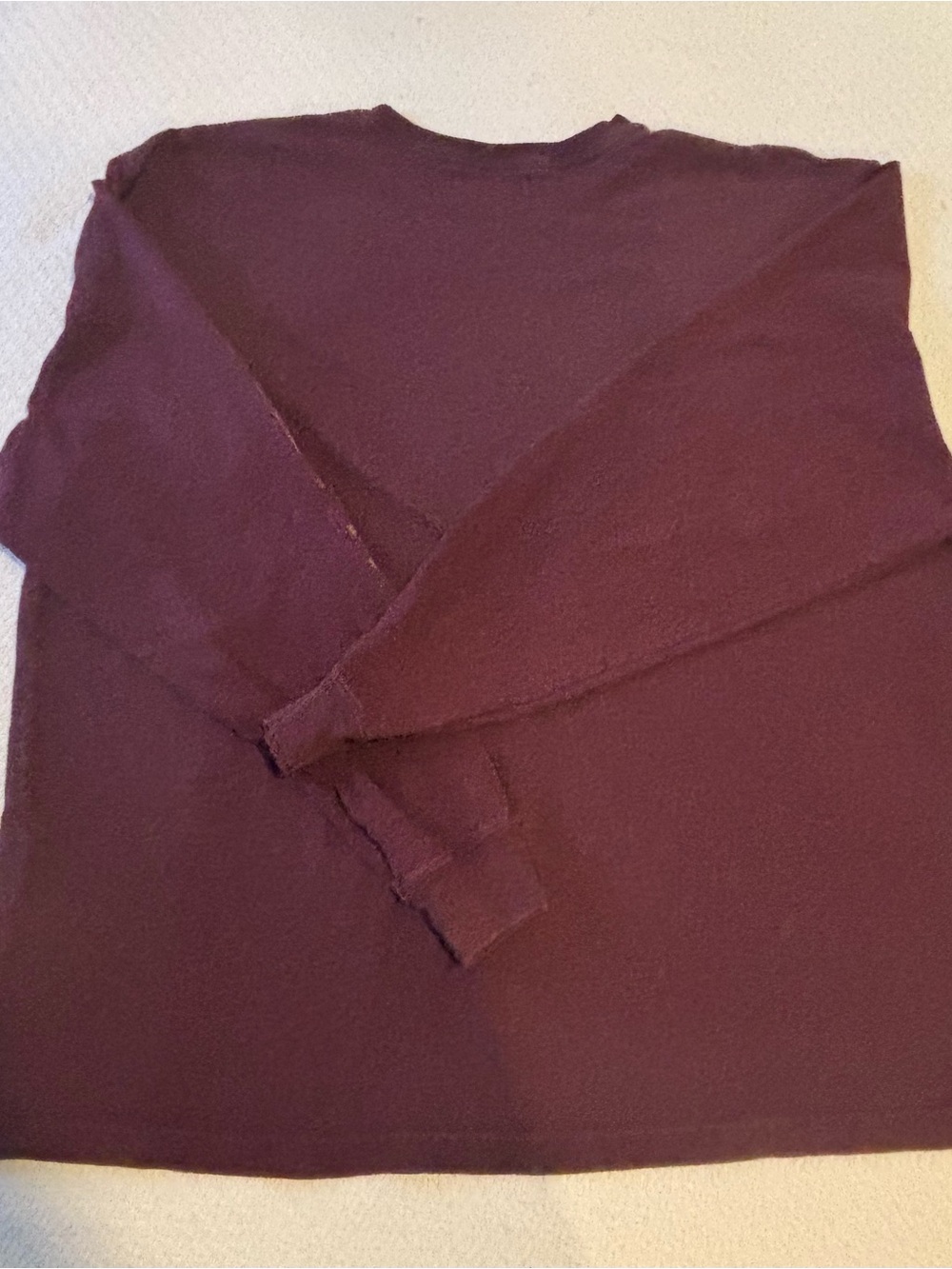 Two Carhartt Men's Long Sleeve Pocket Tee - Charcoal Gray and Maroon - Picture 5 of 8